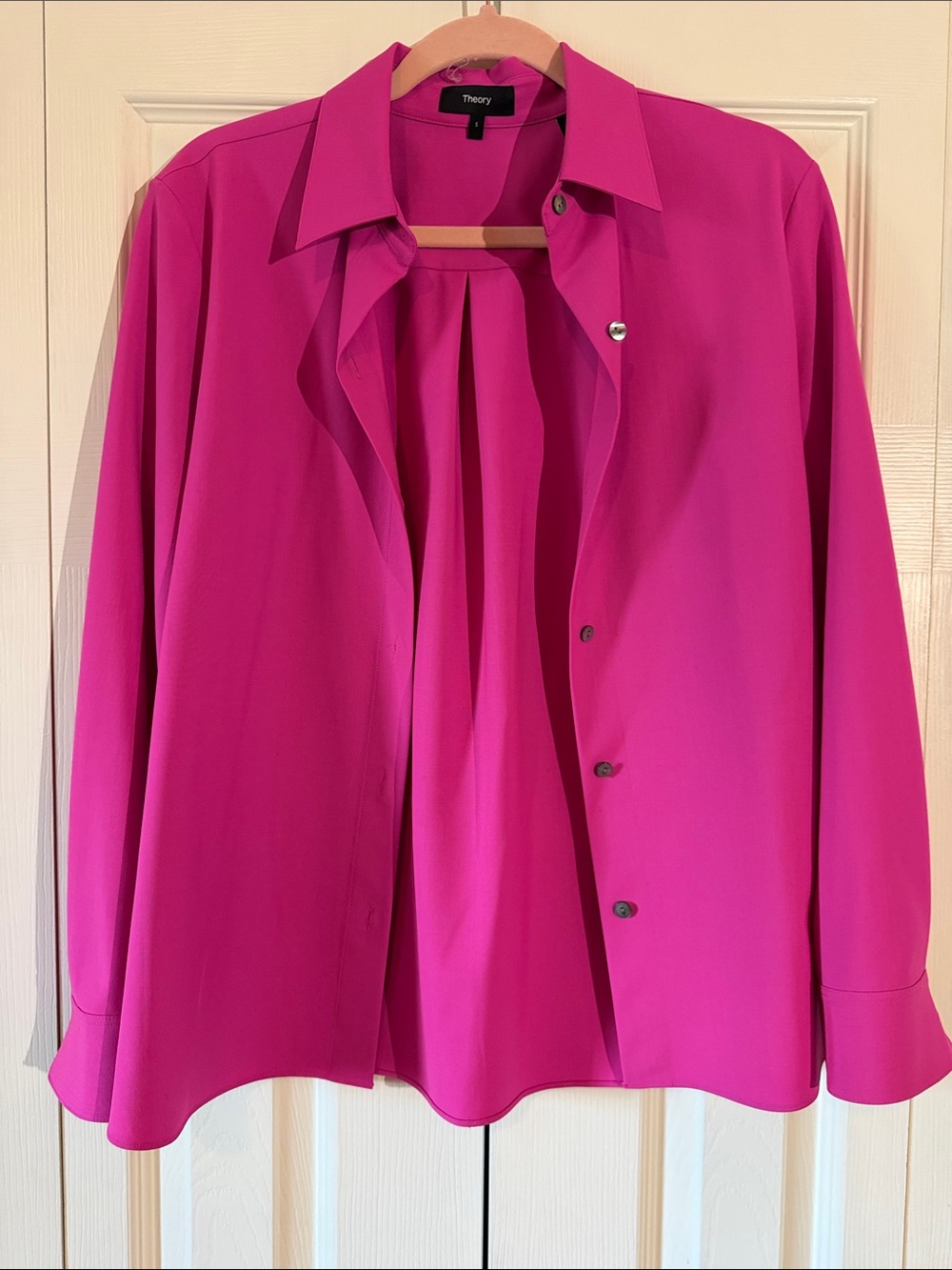 Theory Women's Bright Magenta Button-Front Shirt